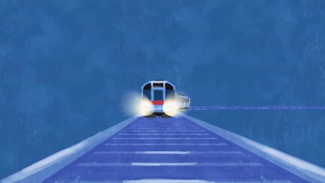 鉄道を走る電車