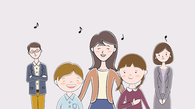 小林音楽教室で楽しそうに歌う生徒たち